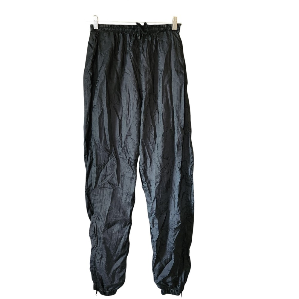 Vtg Pro Spirit Track Pants Men's Size Small Black Lined Athletic Zippered Ankles